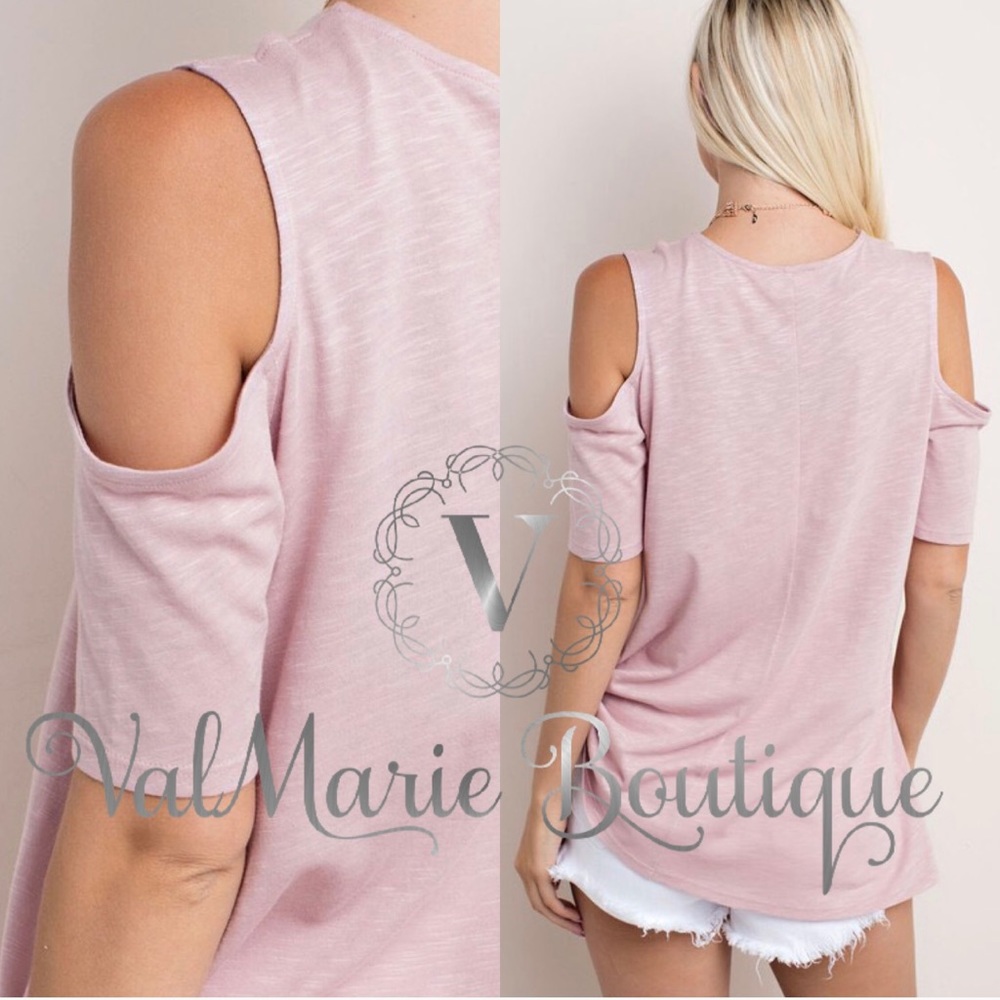 🌸SZ S LAST 1- Mauve Soft Cold Shoulder Top - Picture 4 of 4